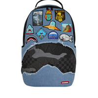 DENIM TEAR 3 AM PATCHES BACKPACK