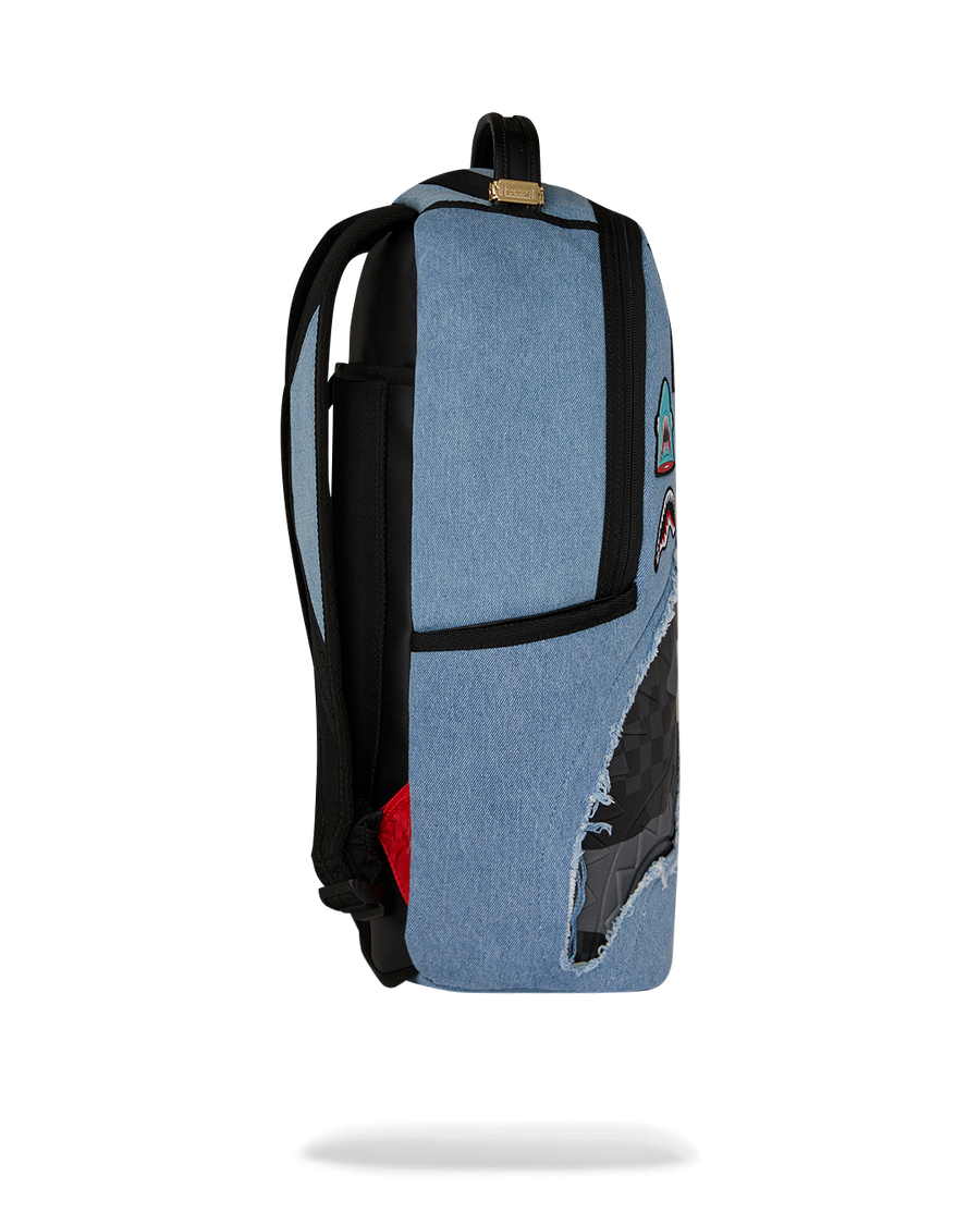 DENIM TEAR 3 AM PATCHES BACKPACK