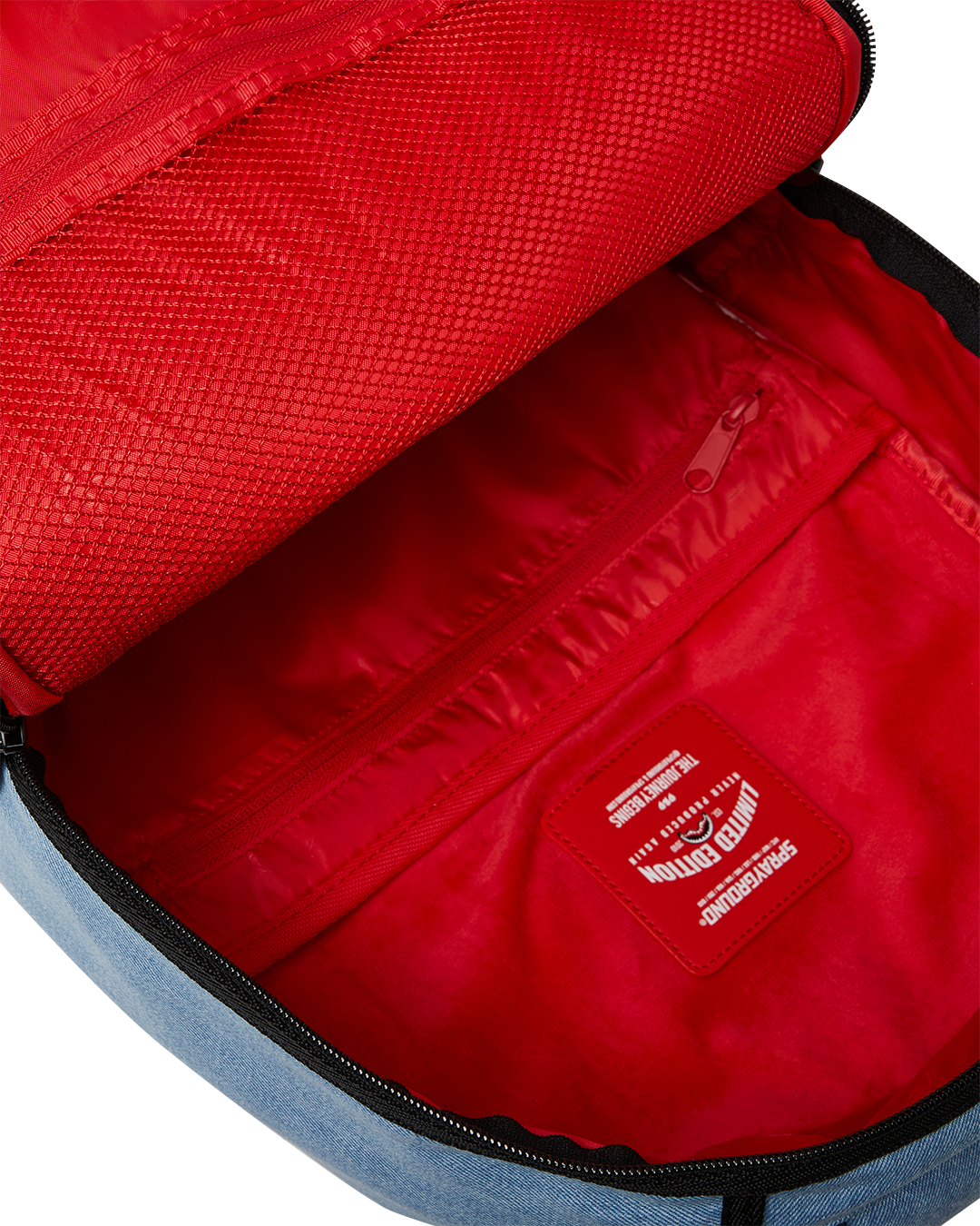 DENIM TEAR 3 AM PATCHES BACKPACK