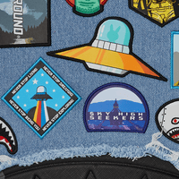 DENIM TEAR 3 AM PATCHES BACKPACK