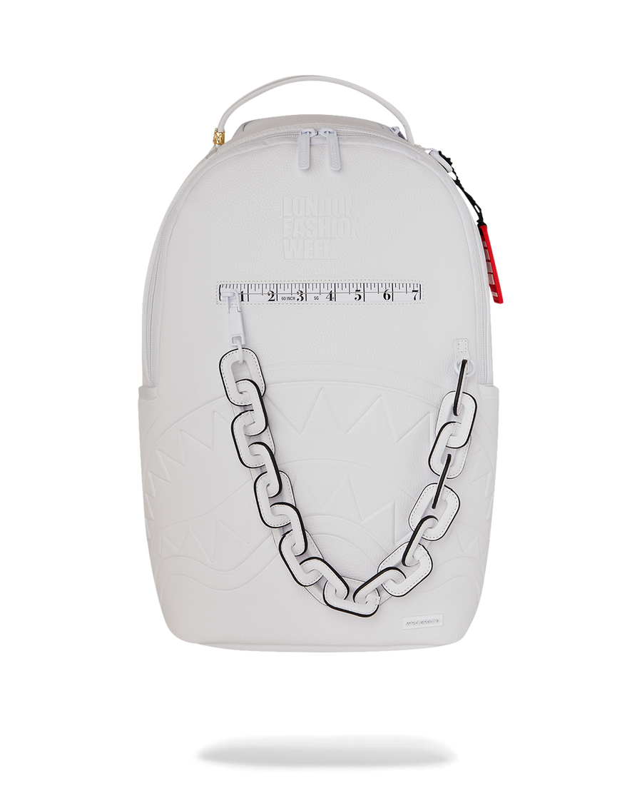 LFW WHITE LEATHER CHAIN DLXSV BACKPACK
