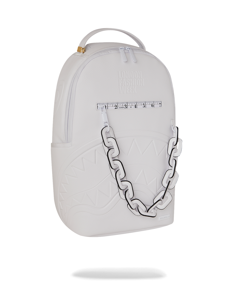 LFW WHITE LEATHER CHAIN DLXSV BACKPACK