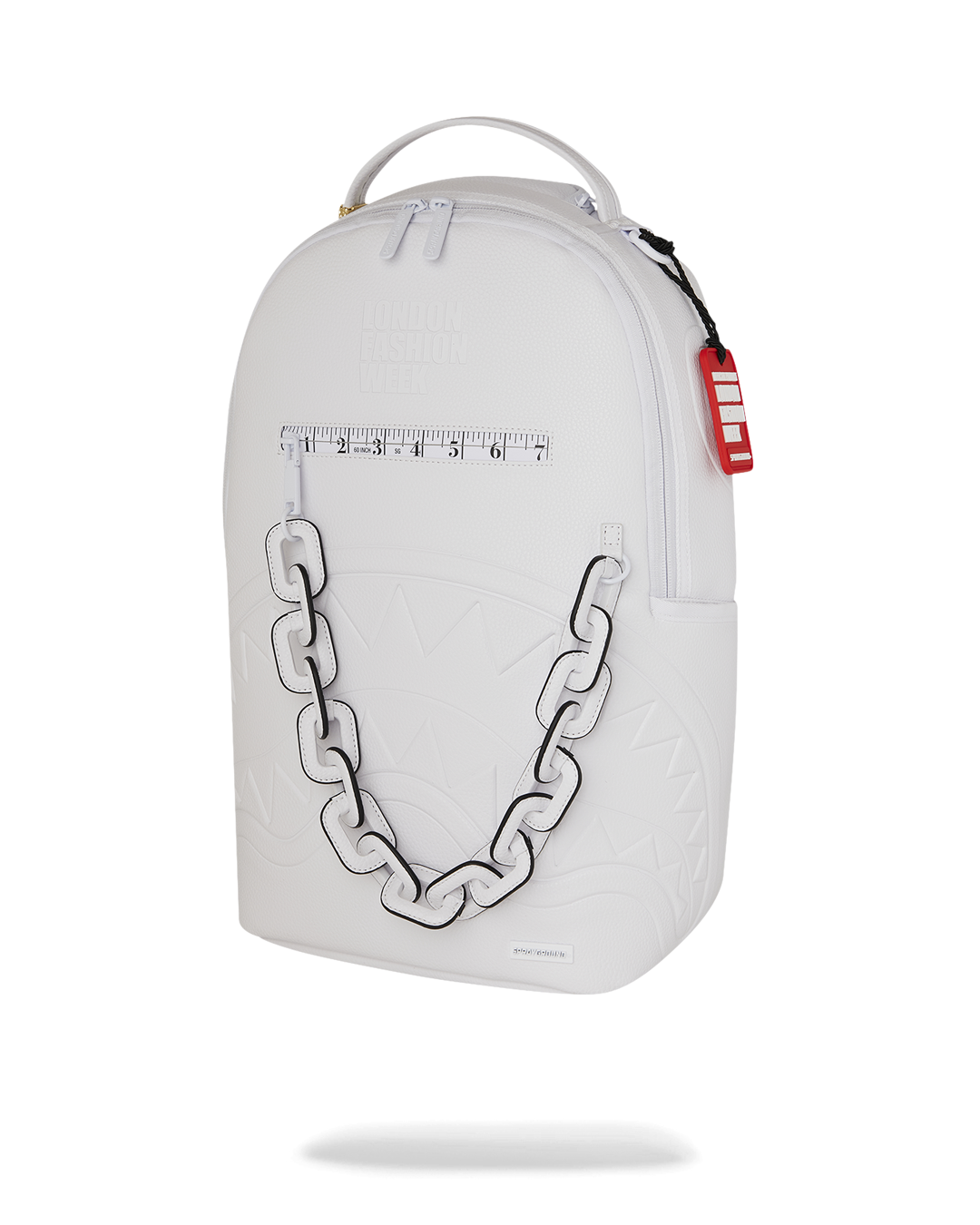 LFW WHITE LEATHER CHAIN DLXSV BACKPACK
