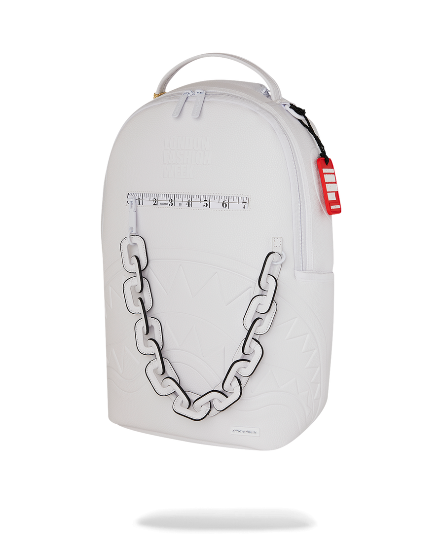 LFW WHITE LEATHER CHAIN DLXSV BACKPACK