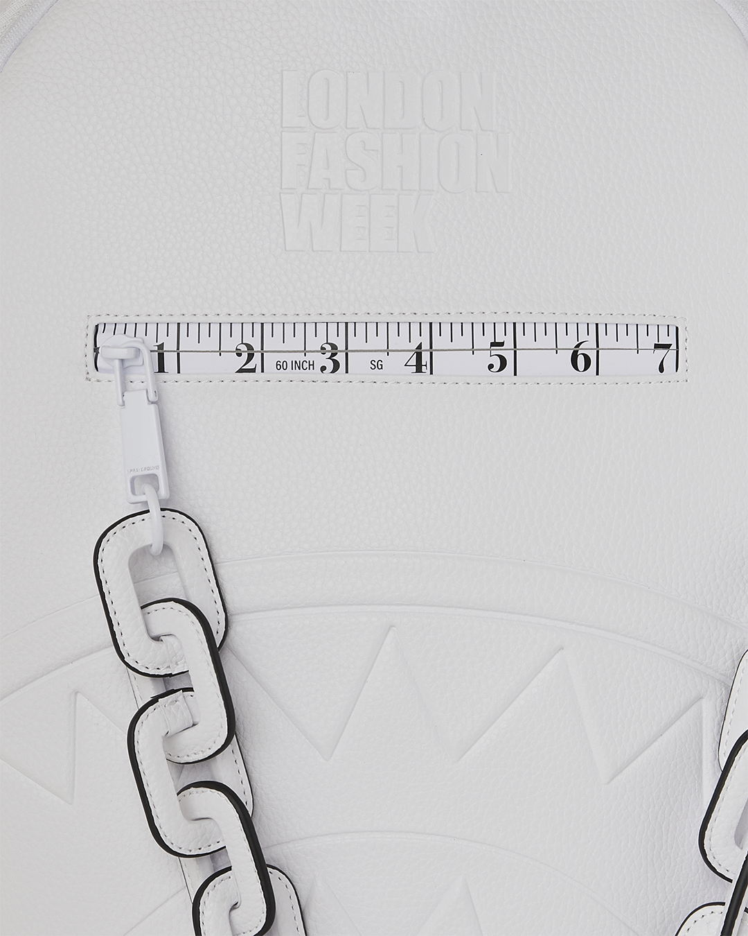 LFW WHITE LEATHER CHAIN DLXSV BACKPACK