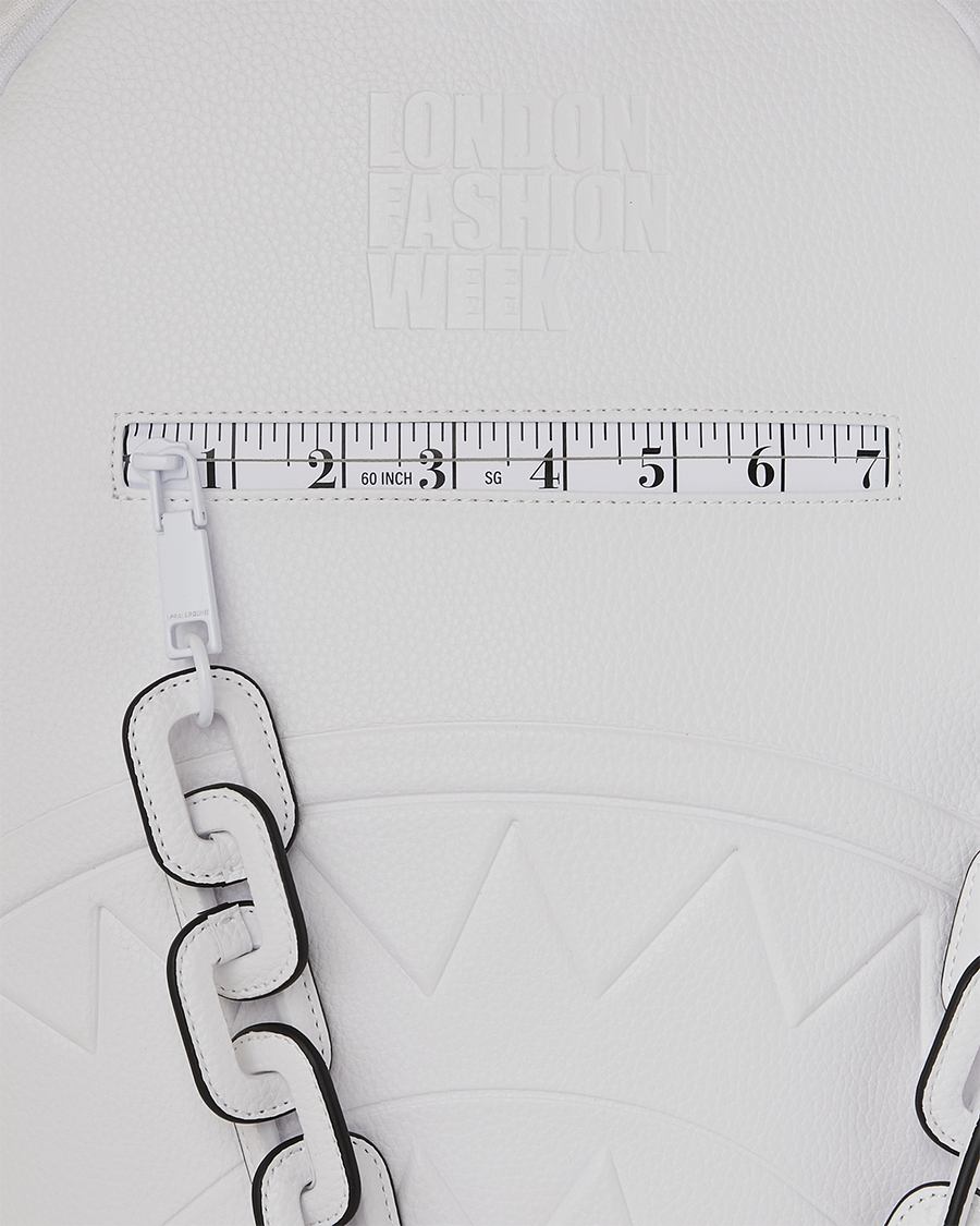 LFW WHITE LEATHER CHAIN DLXSV BACKPACK