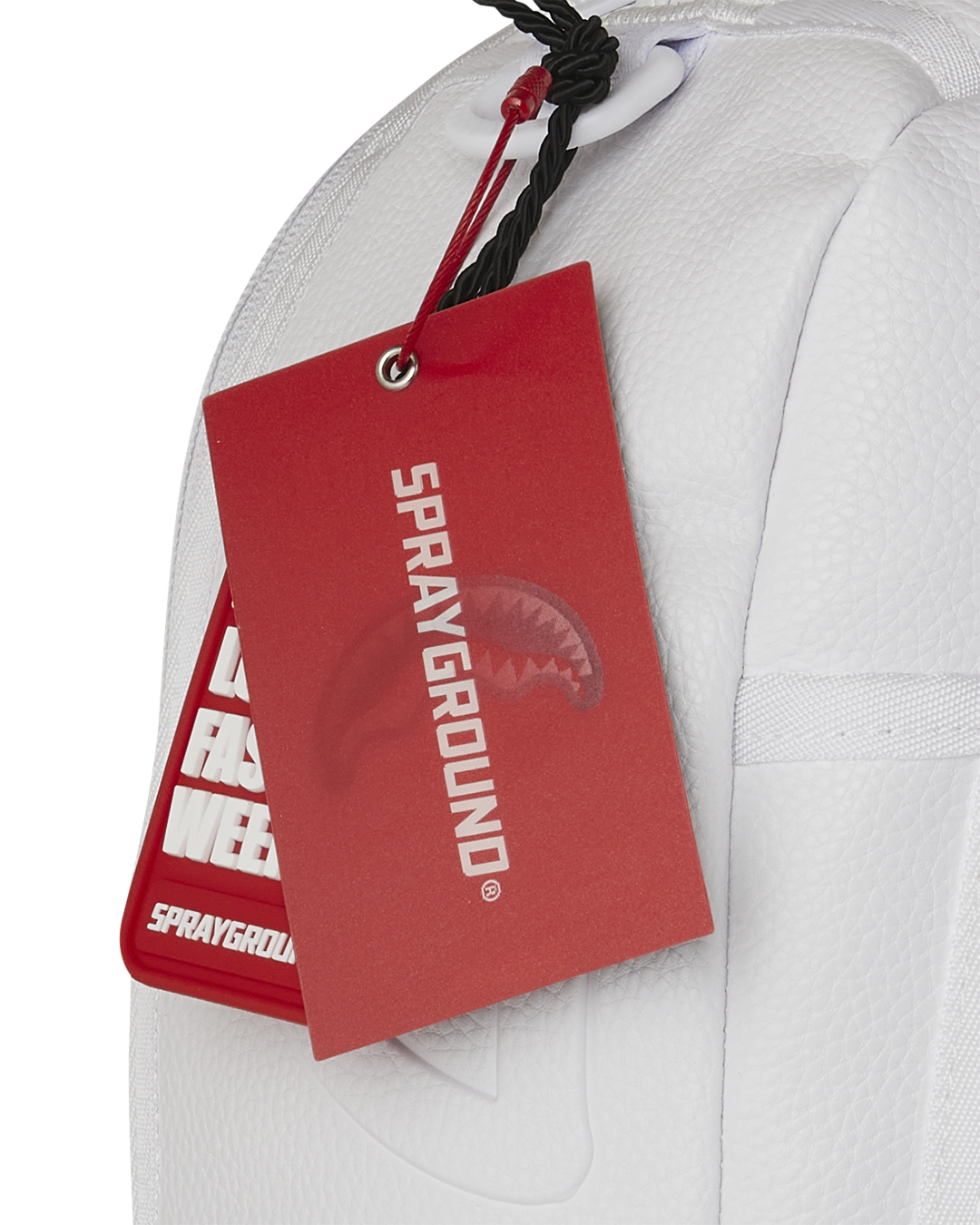 LFW WHITE LEATHER CHAIN DLXSV BACKPACK