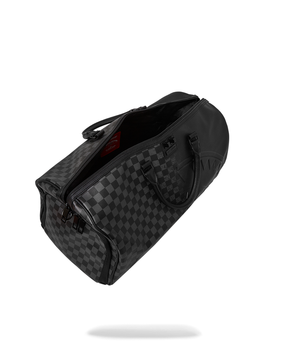 SPRAY SPRITZ GREY CHECK BLACK DUFFLE