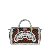 CREAM AND BROWN TEAR CHECK MINI DUFFLE