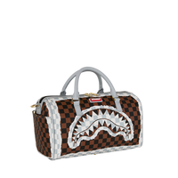 CREAM AND BROWN TEAR CHECK MINI DUFFLE