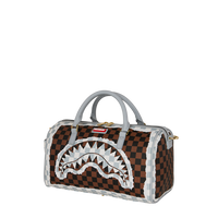 CREAM AND BROWN TEAR CHECK MINI DUFFLE