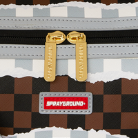 CREAM AND BROWN TEAR CHECK MINI DUFFLE
