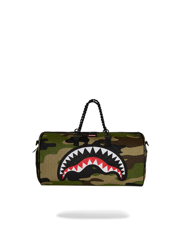 WOODLAND CAMO CHECK CHAIN DUFFLE