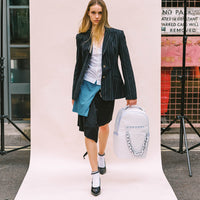 LFW WHITE LEATHER CHAIN DLXSV BACKPACK