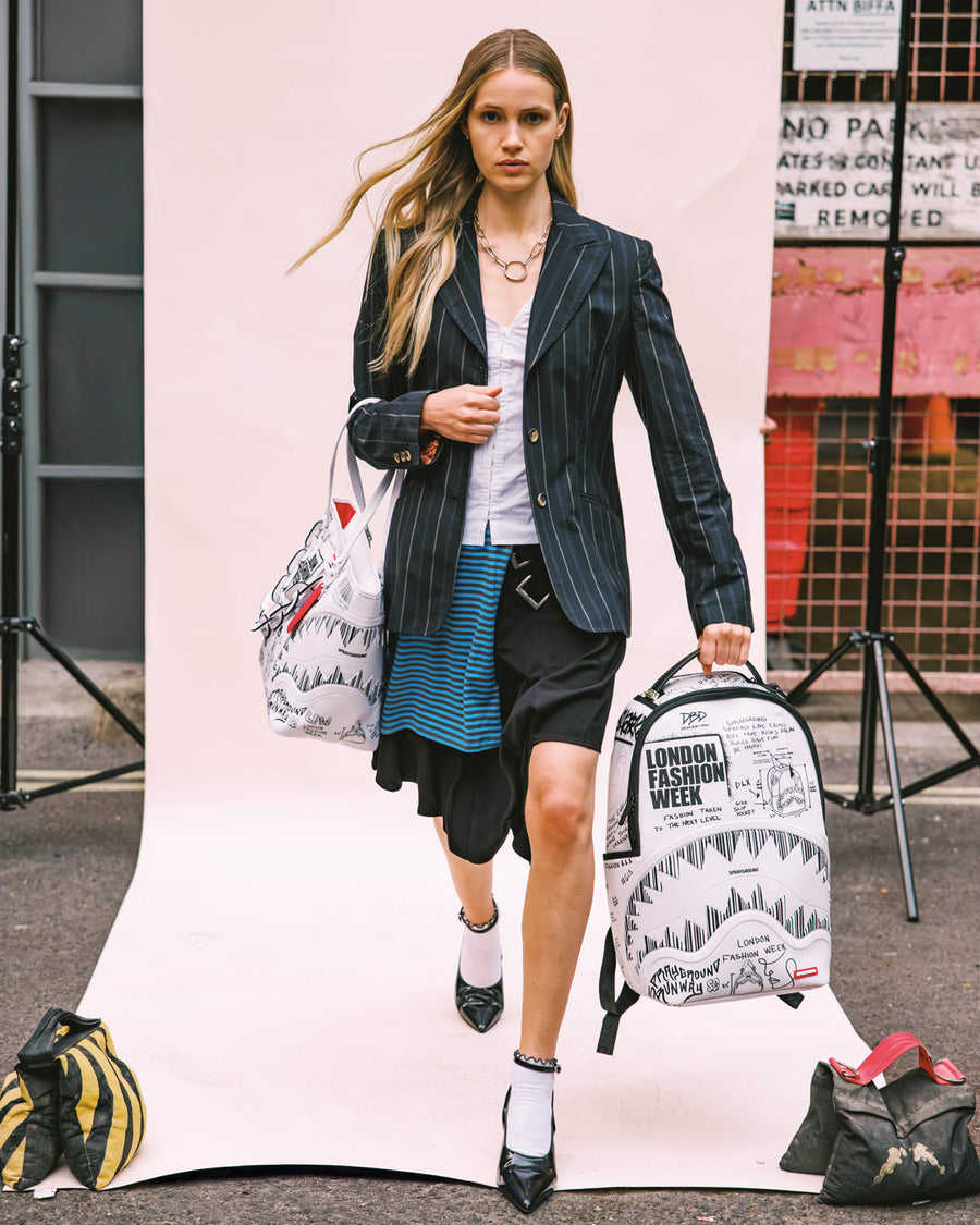 LFW SKETCHED BLACK AND WHITE DLXSV BACKPACK